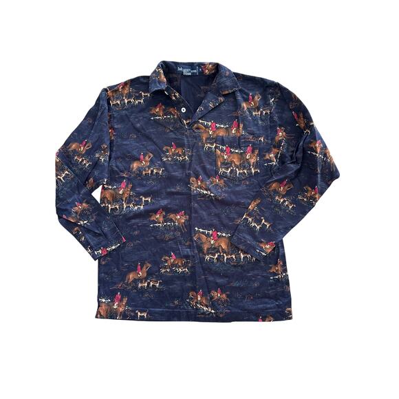 Vintage Ralph Lauren Polo Fox Hunt Print Shirt S - Picture 4 of 5
